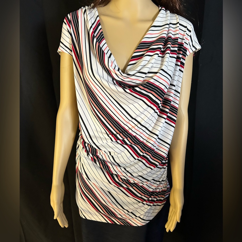 Striped Cowl Neck Women's Top